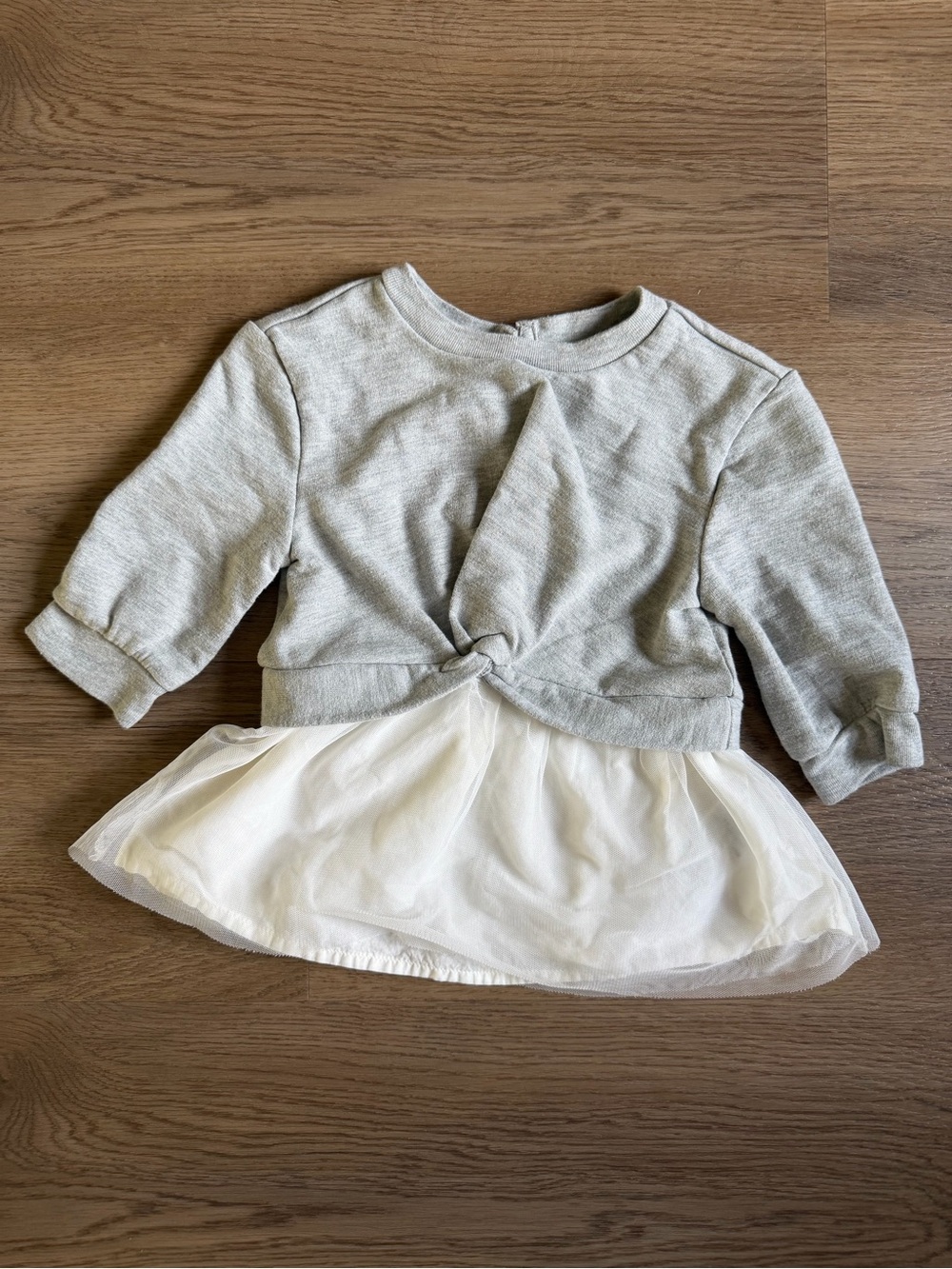 BabyGap Gray Knit Dress with white Tulle Skirt - size 6-12 months